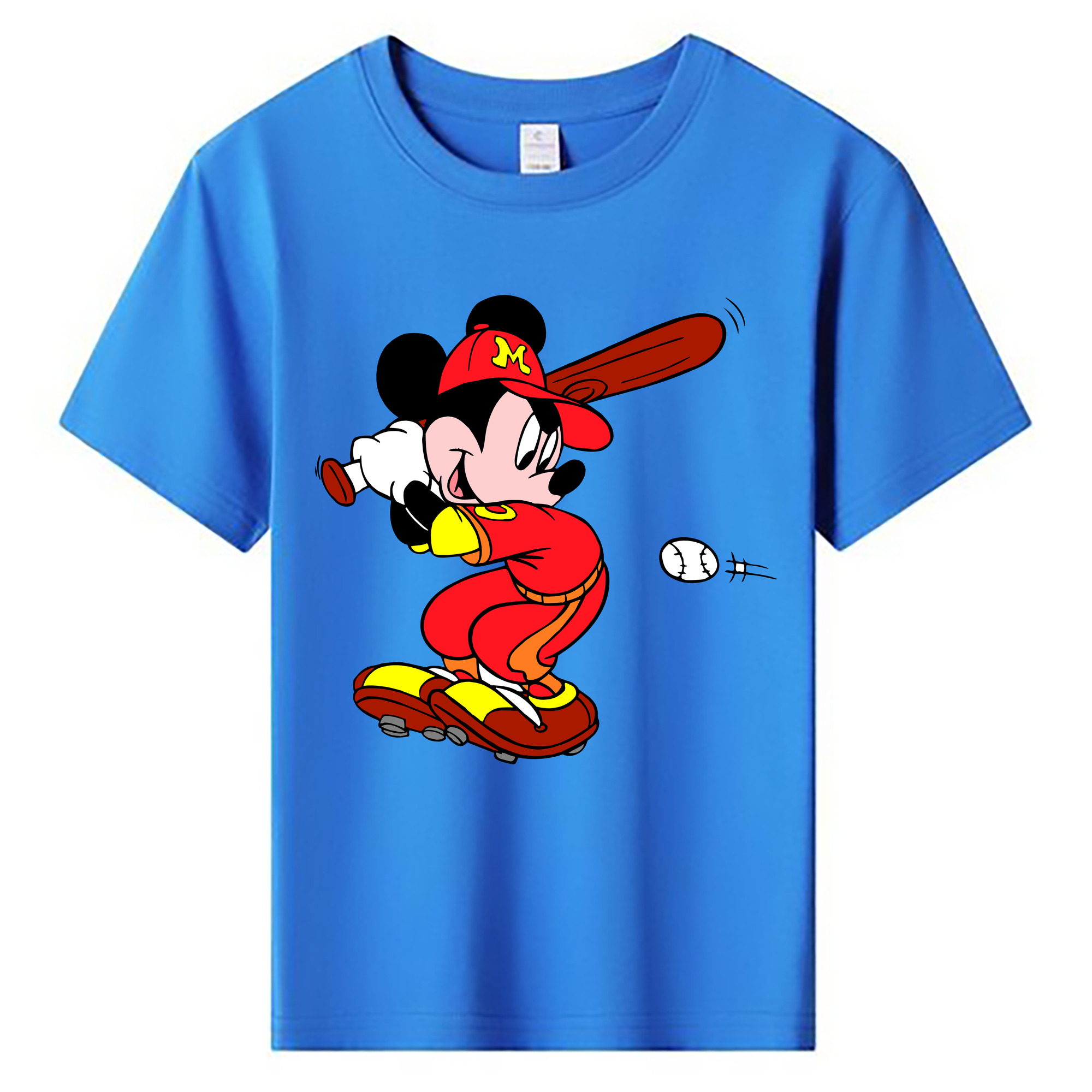 ミッキーマウス Mickey Mouse 綿100％キッズTシャツ（フロントプリント）